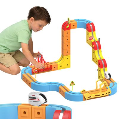 Electric Train Set for Kid, 114PCS 3D Flexible Race Track Toys, DIY Cube Track Magnetic Train, Education STEM Magnetic Train Toy Set for Toddlers, Boys Girls Learning Gifts.(114PCS)