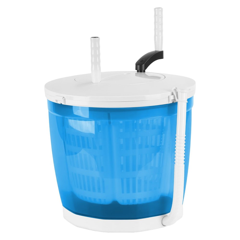 2-in-1 Manual Washing Machine and Spin Dryer, Holds up to 2kg, Lightweight Mini Washer Machine, Portable Hand Cranked Non-Electric Top Washer/Dryer for Camping, Caravans Sky Blue