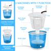 2-in-1 Manual Washing Machine and Spin Dryer, Holds up to 2kg, Lightweight Mini Washer Machine, Portable Hand Cranked Non-Electric Top Washer/Dryer for Camping, Caravans Sky Blue view 3