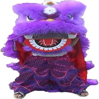 14 Inch Lifelike Lion Dance Mascot Costume Traditional Chinese New Year Decoration & Carnival Festival Wear (Purple)