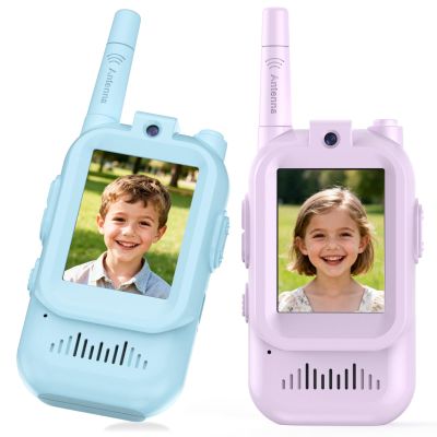 Parent-Child Rechargeable Walkie Talkies Set, 11-Channel Video Toy with Voice Changer for Kids Ages 3-12, Long Range Outdoor Family Game