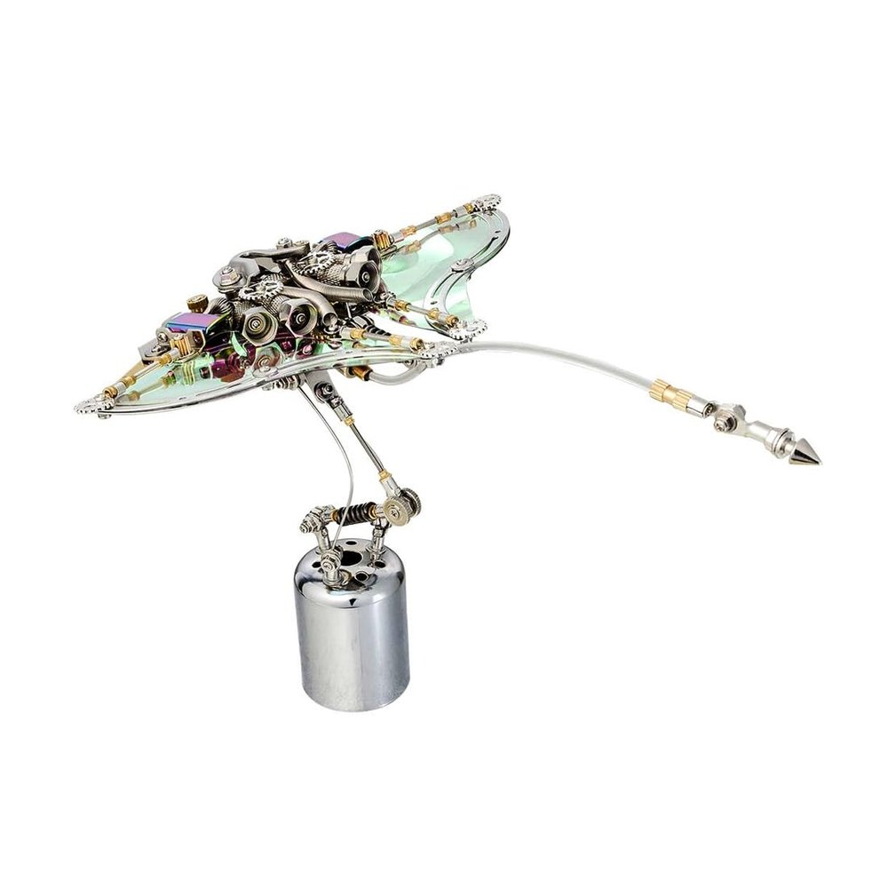 3D Metal Puzzle Submarine Series Model Kit, 422PCS 3D DIY Mechanical Assemble Manta Ray Building Kit, Unique Desk Creative Art Decorations Gift for Adults