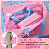 Abbylike Empty Mahjong Bag Set for Tiles and Racks Carry Bag for Mahjong Tiles with 4 Storage Compartments Tote Pouch or Mat Card Pusher Card Game Storage Gifts Accessories(Pink and Blue) view 3