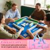Abbylike Empty Mahjong Bag Set for Tiles and Racks Carry Bag for Mahjong Tiles with 4 Storage Compartments Tote Pouch or Mat Card Pusher Card Game Storage Gifts Accessories(Pink and Blue) view 4