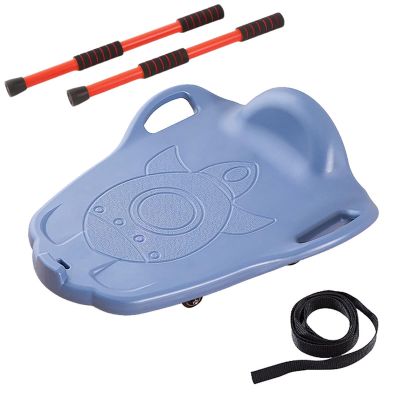Blue Glider Scooter Board, 20" Floor Scooter Board with Handles & Towing Rope & Paddleboard, Gym Activities for Kids, Indoor Recess Games, Sport Sit Down Scooters, Physical Education Equipment