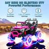 24V Kids Ride On Electric UTV with Parent Remote Control, 400W Dual Motor Ride-On Car, 4-Wheel Suspension, LED Headlights, Bluetooth Music, USB & Power Display for Ages 3+ (Pink) view 2