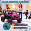 24V Kids Ride On Electric UTV with Parent Remote Control, 400W Dual Motor Ride-On Car, 4-Wheel Suspension, LED Headlights, Bluetooth Music, USB & Power Display for Ages 3+ (Pink) view 4
