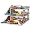 kivcmds Display Case for Hot Wheels & Matchbox,Lighted Ramp Scene Parking Garage Diorama for 1/64 Diecast Model Toy Car Trucks Storage Garage,Maximum Hold 50 Cars (Gray) view 1