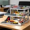 kivcmds Display Case for Hot Wheels & Matchbox,Lighted Ramp Scene Parking Garage Diorama for 1/64 Diecast Model Toy Car Trucks Storage Garage,Maximum Hold 50 Cars (Gray) view 4