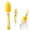 2-Pack Baby Bottle Brush, Dinosaur Themed Bottle Cleaning Brush, 360 Silicone Sponge Head for Cleaning Baby Bottles, Sippy Cups & Straws, Yellow view 1