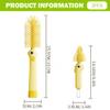 2-Pack Baby Bottle Brush, Dinosaur Themed Bottle Cleaning Brush, 360 Silicone Sponge Head for Cleaning Baby Bottles, Sippy Cups & Straws, Yellow view 3