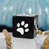 10PCS/Set 16MM Resin D6 Dice with Paw Print Pattern, White and Black Gaming Dice Set for DND RPG Games (HSD353) view 2