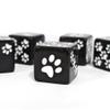 10PCS/Set 16MM Resin D6 Dice with Paw Print Pattern, White and Black Gaming Dice Set for DND RPG Games (HSD353) view 4