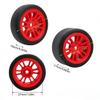 4PCS Finished Flat Running Drift Tires and Wheels 7MM Hexagon for 1/24 Losi Micro B Upgrades and 1/28 Losi Micro T Upgrades(b Red) view 2