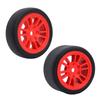 4PCS Finished Flat Running Drift Tires and Wheels 7MM Hexagon for 1/24 Losi Micro B Upgrades and 1/28 Losi Micro T Upgrades(b Red) view 3