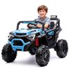 24V Kids Ride On Electric UTV with Parent Remote Control, 400W Dual Motor Ride-On Car, 4-Wheel Suspension, LED Headlights, Bluetooth Music, USB & Power Display for Ages 3+ (Blue) view 1