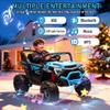 24V Kids Ride On Electric UTV with Parent Remote Control, 400W Dual Motor Ride-On Car, 4-Wheel Suspension, LED Headlights, Bluetooth Music, USB & Power Display for Ages 3+ (Blue) view 3