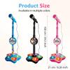 Microphone with Stand, 2026 New All in One Microphone Toy, Colorful Lights with Adjustable Height for Birthday Parties Singing (Black) view 2