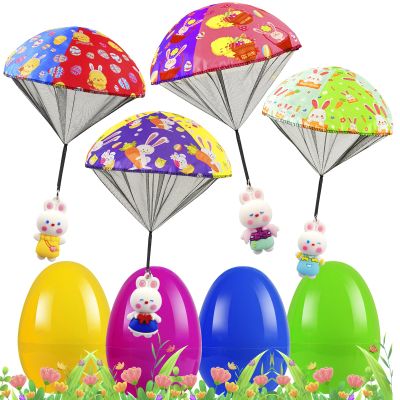 CPSYUB Easter Basket Stuffers Toys for Kids: Prefilled Easter Eggs Stuffers with Parachute Toys for Kids - Easter Egg Fillers Ideas Gifts Outdoor Games for 4 6 8 10 12 Year Old Boys Girls (4 Pack)