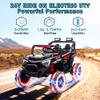 24V Kids Ride On Electric UTV with Parent Remote Control, 400W Dual Motor Ride-On Car, 4-Wheel Suspension, LED Headlights, Bluetooth Music, USB & Power Display for Ages 3+ (Black) view 2