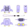 Penguin Protective Cover Suitable for Tamagotchi Paradise Game Console Silicone Protective Case with Lanyard (Purple) view 1