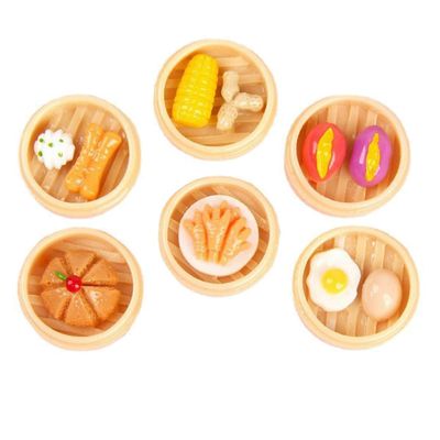 Beaupretty 6Pcs Mini Steamed Food Model Set for Pretend Play, Realistic Decorative Mini Steamer , Mixed Style Kitchen Play Food for Role Playing and Dollhouse Accessories