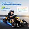 Kiddokidz Licensed Formula E Electric Go Kart for Kids, 12V Outdoor Race Car with Remote, 3-Speed, Safety Belt, Orange view 4