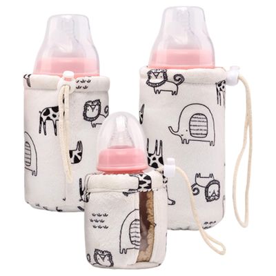3Pcs Portable Bottle Warmer for Travel, 150ml/240ml/300ml Insulated Travel Bottle Warmer Bag with Drawstring Thickened for Home, Outdoor