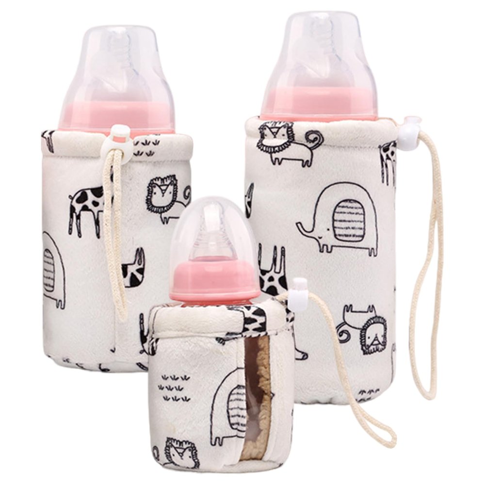 3Pcs Portable Bottle Warmer for Travel, 150ml/240ml/300ml Insulated Travel Bottle Warmer Bag with Drawstring Thickened for Home, Outdoor