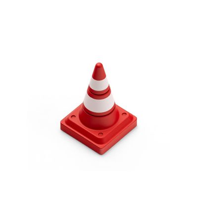Toyvanta Traffic Cone 3D Aluminum Artisan Keycap, Solid CNC Metal Novelty for Mechanical Keyboards - The Ultimate Do Not Disturb Desktop Statue & Fidget Gift (Red/White)