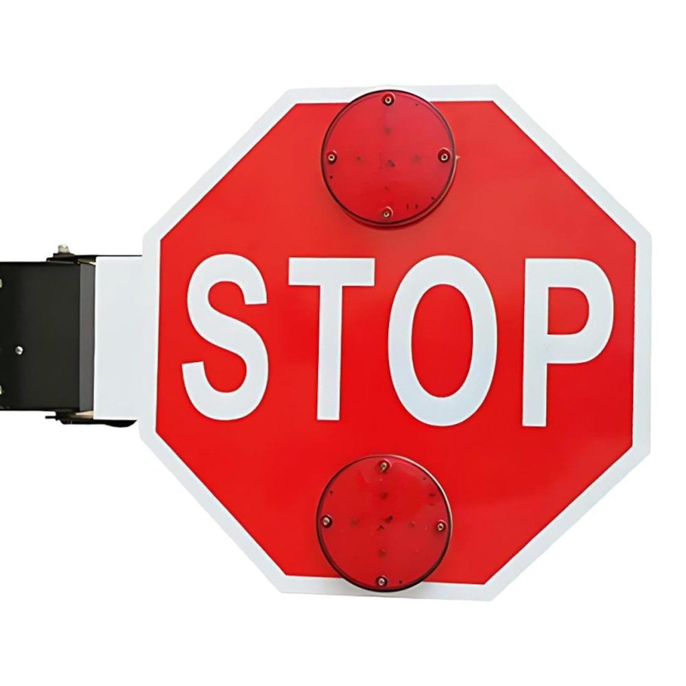 Kindevieft School Bus Parking Sign, LED Flashing Stop Sign, Flashing Stop Signs, High Visibility Traffic Warning Signs 12V