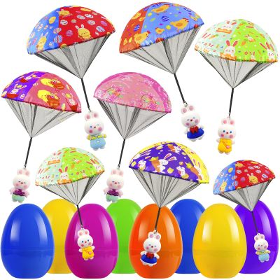 Easter Basket Stuffers Toys for Kids: Easter Gifts for Kids Prefilled Easter Eggs Stuffers with Parachute Toys - Easter Egg Fillers Ideas Gifts Outdoor Games for 4 6 8 10 12 Boys Girls (8 Pack)