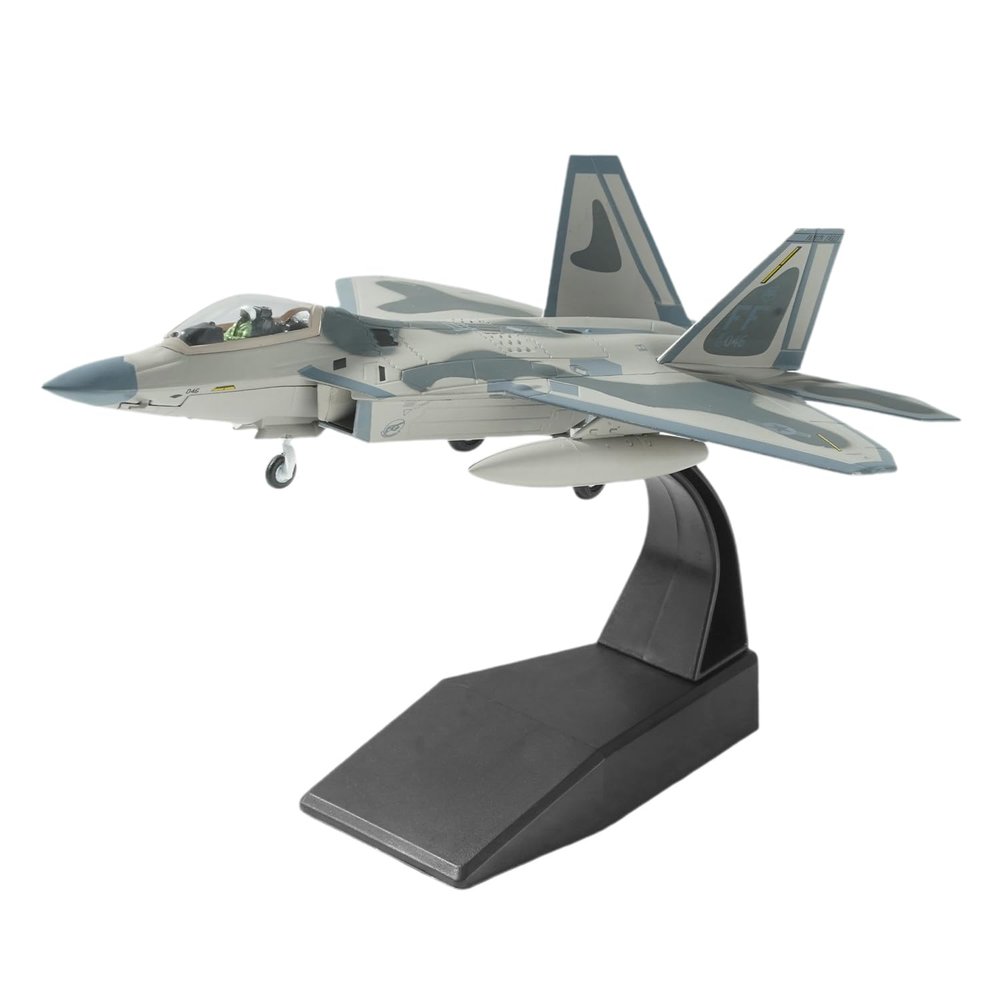Eairsoky 1:100 Scale F-22 Raptor Metal Fighter Jet Model Military Die-cast Aircraft Models for Collection or Gift