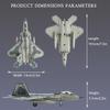 Eairsoky 1:100 Scale F-22 Raptor Metal Fighter Jet Model Military Die-cast Aircraft Models for Collection or Gift view 2
