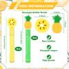 JarThenaAMCS 24 Pcs Pineapple Bubble Wands Yellow Green Fruit Mini Bubble Wands Bulk Gifts for Summer Hawaiian Tropical Theme Birthday Wedding Pool Party Favors Classroom Prizes Supplies view 2
