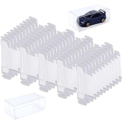 100 Pcs Model Car Display Case, 1.6x3.2x1.2 in Transparent Dust-Proof Acrylic Display Case, PVC Impact-Resistant Model Cases for Collectibles
