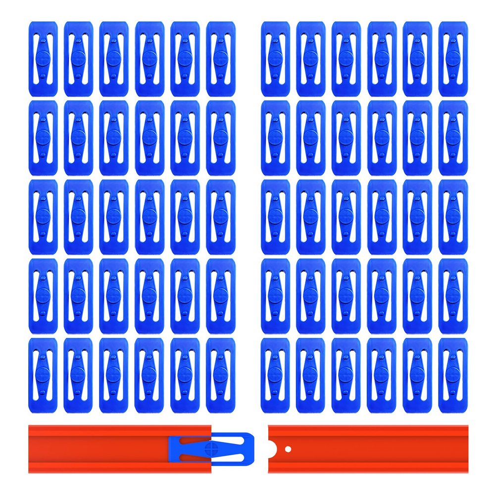 [60 Pack] K TOMOTO Racetrack Connectors Compatible with Hot Wheels | Blue Pieces for Race Track Sets