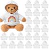 JolliLudo 24 Pcs DIY Teddy Bear Clothes Bulk White Blank Stuffed Bear Clothes Plush Dolls Blank Clothing for 8-12 Inch Stuffed Bears Dolls DIY Giveaways Gift Bags Party (Hoodie) view 1