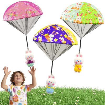 CPSYUB Easter Basket Stuffers Toys for Kids: Easter Parachute Toys for Kids - Easter Egg Fillers Ideas Gifts Outdoor Games for 4 6 8 10 12 Year Old Boys Girls (3 Pack)