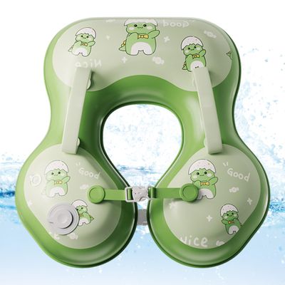 17.3x20.5 Inch Inflatable PVC Baby Swimming Ring, Baby Pool Float with Shoulder Strap, Press to Inflate for Kids 6 Months to 3 Years