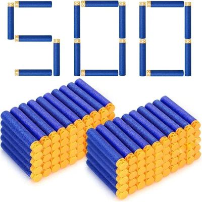 500pcs Blue Hollow Darts Refill Foam Bullets Ammo 7.2cm