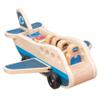 DAGLLGEW Wooden Passenger Plane Set, Toy Airplane with 4 Play Figures and 4 Suitcases for Toddlers, Classic Wooden Toys Perfect for Role-Playing and Skill Development Toy Airplane view 1