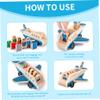 DAGLLGEW Wooden Passenger Plane Set, Toy Airplane with 4 Play Figures and 4 Suitcases for Toddlers, Classic Wooden Toys Perfect for Role-Playing and Skill Development Toy Airplane view 2