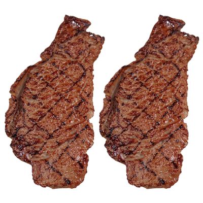 Bemonew Steak 2PCS PVC Simulated Steak Toy Artificial Roast Beef Meat Model for Restaurants Hotels Home Tabletop Decoration 2.8x6 Inch