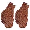 Bemonew Steak 2PCS PVC Simulated Steak Toy Artificial Roast Beef Meat Model for Restaurants Hotels Home Tabletop Decoration 2.8x6 Inch view 1