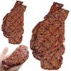 Bemonew Steak 2PCS PVC Simulated Steak Toy Artificial Roast Beef Meat Model for Restaurants Hotels Home Tabletop Decoration 2.8x6 Inch view 3