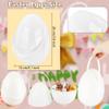 Haconba 12 Pack 8 Inch Jumbo White Easter Eggs with Handle Giant Plastic Fillable Blank Eggs for DIY Craft Basket Stuffers Hunt Game Easter Party Favors view 2