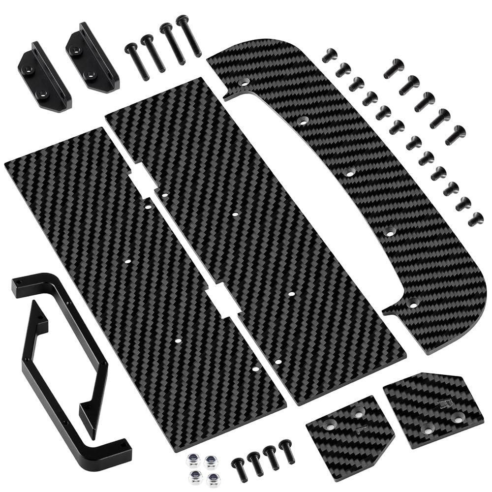 1Set Carbon Fiber Left/Right Side Aero Panels,Rear Mudguard,Chassis Widening Side Skirts for ARRMA Infraction 3S BLX 1/8 Racing Car Upgrade Parts (Black)