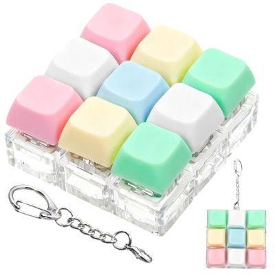 ILHSTY 9-in-1 Keyboard Fidget Toy, Clicker Fidget Toy with Keychain