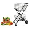 Double Layer Eco-Friendly Shopping Cart for Kids, Durable Rustproof Trolley with Rubber Wheels - Perfect for Toy & Laundry Organization view 1